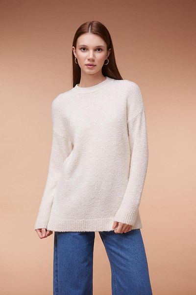 DeFacto Regular Fit Crew Neck Basic Plain Knitwear Sweater Tunic B3548Ax23Wn