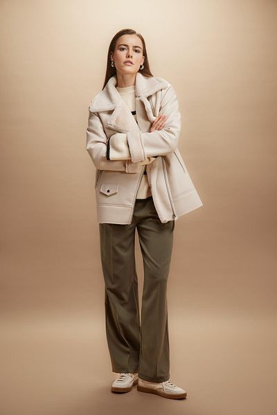 DeFacto High Waist Wide Leg Collet Pants - Basic B0894Ax23Au