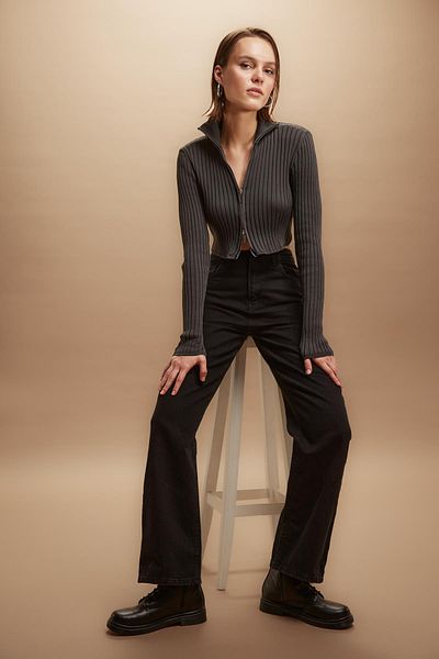 DeFacto 90's Wide Leg Jean Long 100% Cotton Trousers