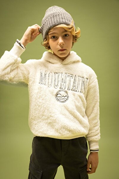 DeFacto Boy's Plush Hooded Oversize Sweatshirt - Welsoft B1734A823Wn