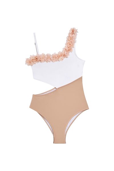 SHELLSEA Girl's One Shoulder Rose Swimsuit