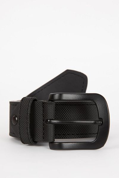 DeFacto Men's Oval Buckle Faux Leather Jean Belt S4211Azns