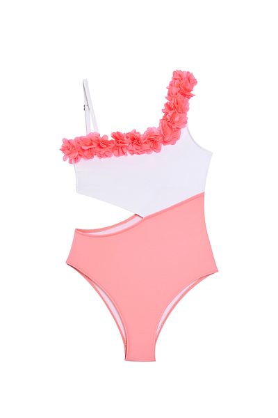 SHELLSEA Girl's One Shoulder Rose Swimsuit