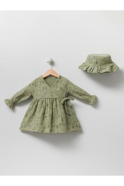 Rise Raba Kız Bebek Elbise ve Şapka Takım 6-18 Aylık