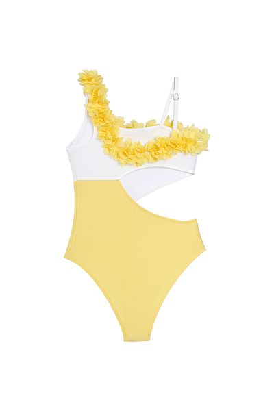 SHELLSEA Girl's One Shoulder Rose Swimsuit