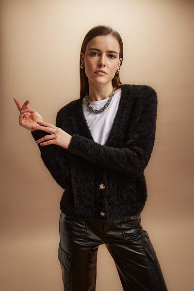 DeFacto Oversize Fit V-Neck Knitwear Cardigan