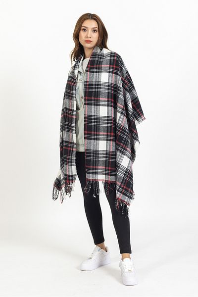 LadyColor Plaid Wool Shoulder Shawl - 70x200 Cm - Durable Acrylic