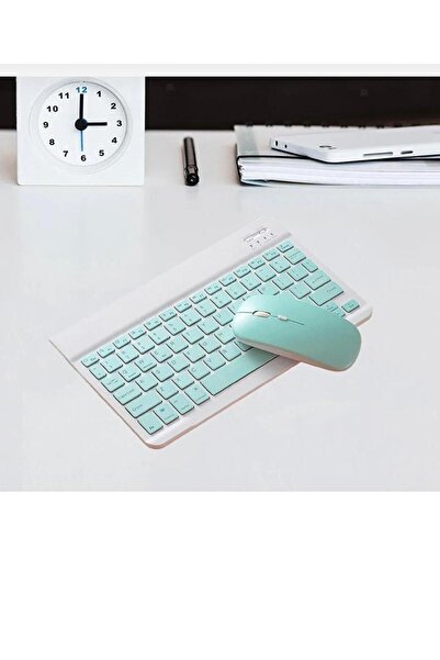 Alfa MEC Samsung Galaxy Tab A9 Plus SM-X210 Uyumlu Kablosuz Bluetooth Klavye+Mouse Set