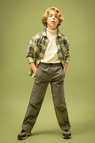 DeFacto Boy's Wide Leg Standard Leg Gabardine Trousers B4287A823Wn