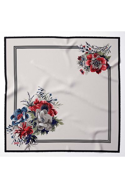hijabchi Μεγάλο μεταξένιο κασκόλ Sura Rayon - Mink - 120 X 120 cm