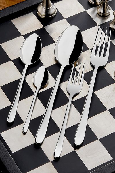 Taç Fork-Spoon Set Felina Bavaria 60 Pieces 12 Person Fork-Spoon Set Silver 60 12 Person