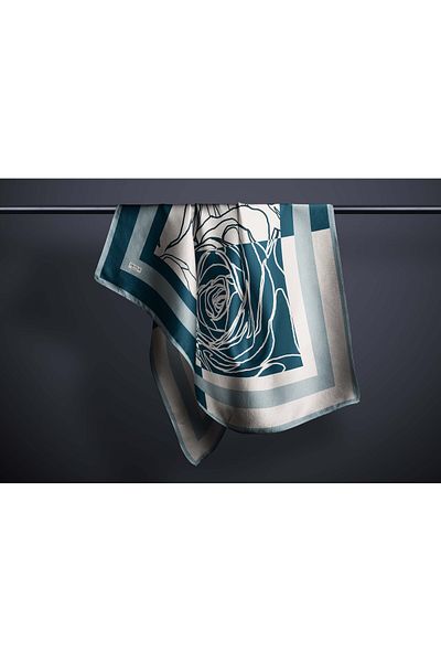 hijabchi Eșarfă Sura Rayon Mătăsoasă Dimensiune Mare - Albastru Petrol - 120 X 120 Cm