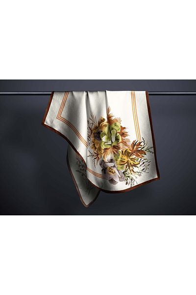 hijabchi Μεγάλο μεταξένιο κασκόλ Sura Rayon - Μαύρισμα - 120 Χ 120 εκ.