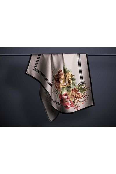 hijabchi Μεγάλο μεταξένιο κασκόλ Sura Rayon - Dark Mink - 120 X 120 cm