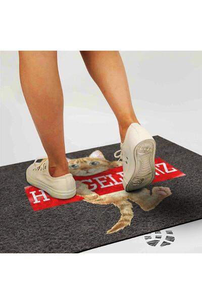 Monnhein Dekoratif Kapı Önü Paspası, Dış Mekan/ev Içi/ Kapı Paspasları (HOŞGELDİNİZ KEDİ)