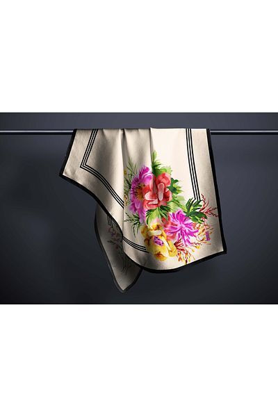 hijabchi Μεγάλο μεταξένιο κασκόλ Sura Rayon - Πούδρα - 120 X 120 cm