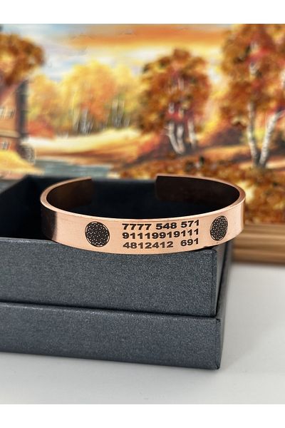 KEHRİBAREVİ KARAMAN Pure Copper Lucky Number Sequence Bracelet