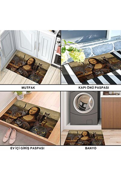 Monnhein Dekoratif Kapı Önü Paspası, Dış Mekan/ev Içi/ Kapı Paspasları (MONA LİSA)
