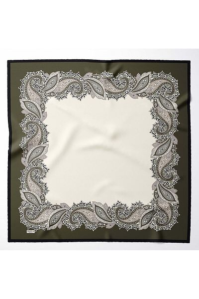 hijabchi Large Size Silky Sura Rayon Scarf - Khaki - 120 X 120 cm
