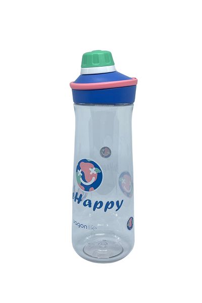 Vagonlife 650ml Twist-Open Comfortable Lid and Handle Patterned Body Polycarbonate Water Bottle