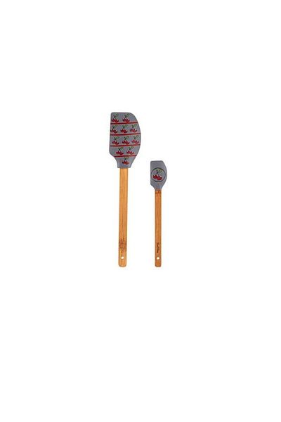 Tantitoni TANTITONI GREY PATTERNED 2-PIECE SILICONE SPATULA SET