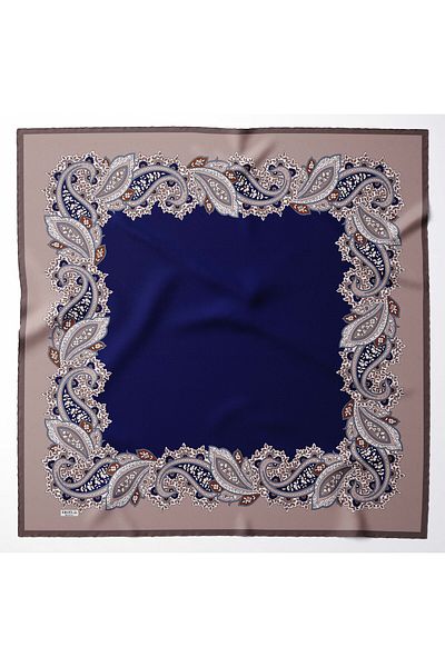 hijabchi Large Size Silky Sura Rayon Scarf - Dusty Rose - Navy Blue - 120 X 120 cm