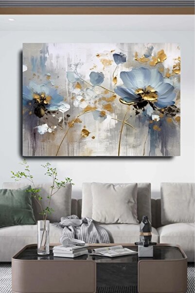 CANVASUM Salon Oturma Yatak Odası Ofis Antre Cafe İçin Dekoratif Çiçek Kanvas Tablo AR030584