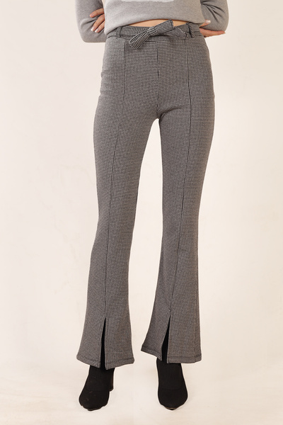 Avones Pantaloni de damă Interlock din țesătură jacquard cu curea