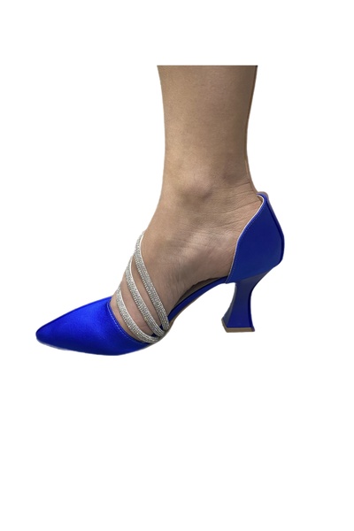 soysallar Kadın Üç Taşlı Saten Stiletto Abiye Ayakkabı