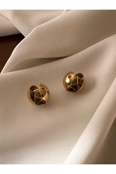 Esmeray Aksesuar Gold Renk Rodyum Kaplama Kalın Halka Küpe Genişlik 1,5 cm. Kalınlık 1,3 cm.