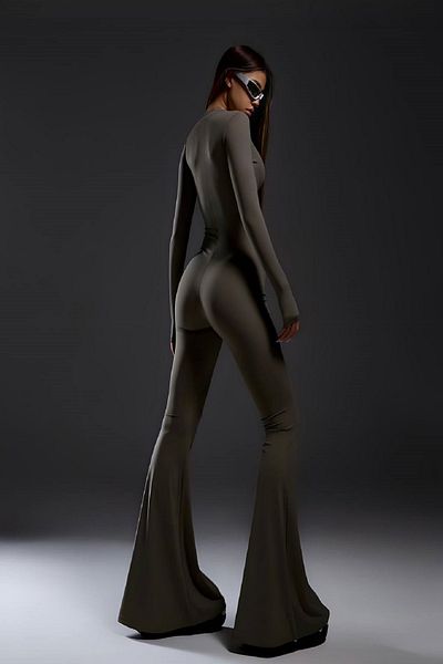 Fashiontayt Scuba Fabric - Μακρυμάνικη φόρμα με κρυφό φερμουάρ μπροστά