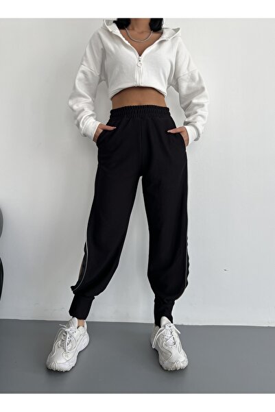 Fiori Trousers Tracksuit with Side Zipper Detail