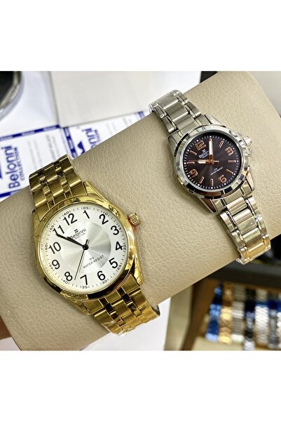 Belonni Çelik Eşli Sevgili Takım Kombin Kol Saati