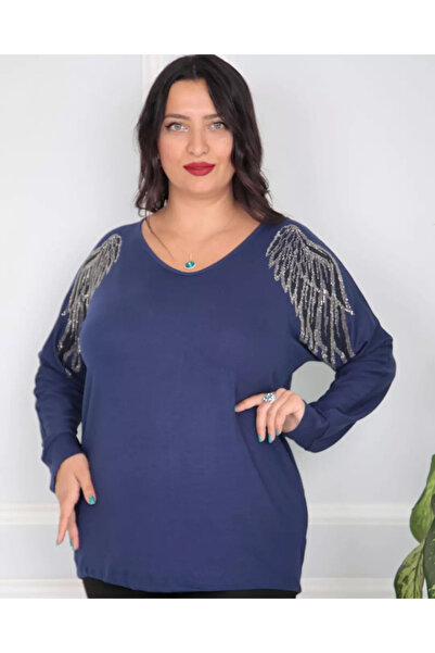 Lux Home Istanbul بلوزة مرصعة بأجنحة الملاك على شكل حرف V