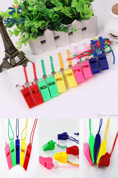 Genel Markalar Sert Plastik Hakem Düdüğü İp Hediyeli Deprem Düdüğü Yüksek Desibelli Renkli İpli Düdük 1 Adet