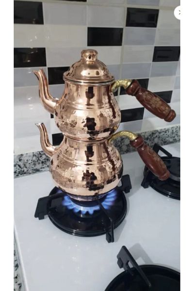 KAVELE Copper Wooden Handle Knotted Medium Size Teapot Tea Infuser
