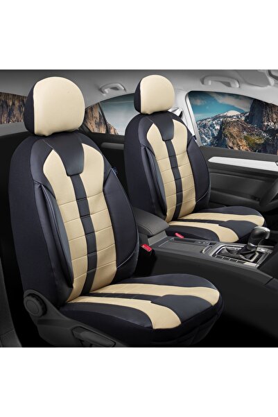 ACKSTORE غطاء مقعد السيارة شبه الجلدي المتوافق مع Ford Fusion مجموعة أمامية/خ...