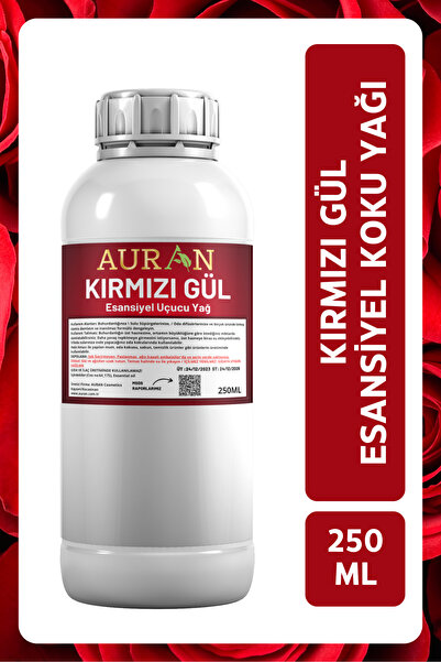 AURAN HANDMADE Kırmızı Gül Esansiyel Uçucu Yağ Esans Koku Yağı Hobi Esans Mum...