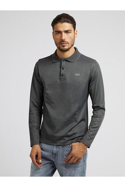 Guess Ανδρικό μπλουζάκι πόλο με λεπτή εφαρμογή Veit Ls