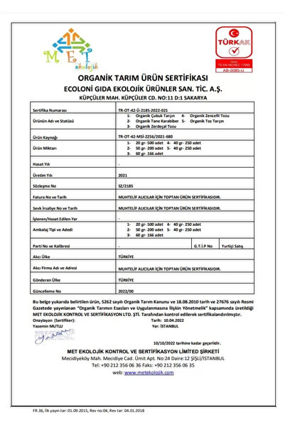 OG natural Organik Toz Tarçın 40 Gr