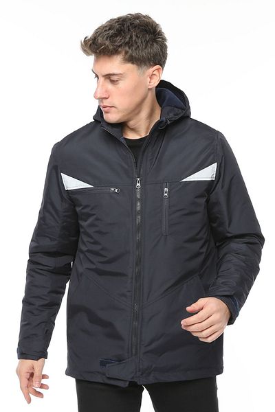 Uniprom Work Coat Hooded Water and Wind Proof Membrane Coated Men's Winter Navy Blue