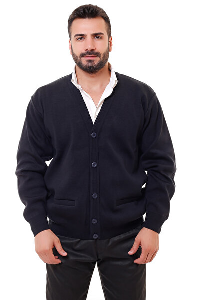 K KARBEY BATTAL STEEL KNITTED CARDIGAN WITH DUMMY POCKET