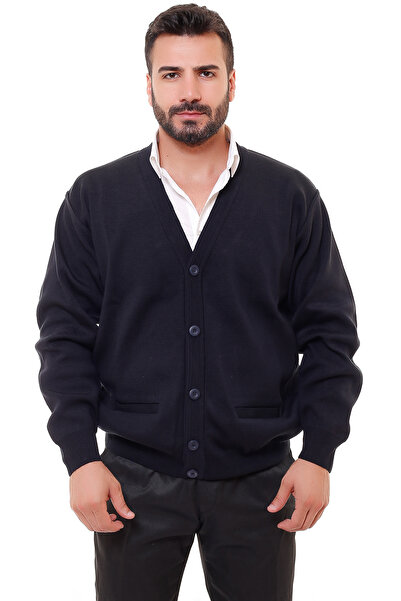K KARBEY BATTAL STEEL KNITTED CARDIGAN WITH DUMMY POCKET