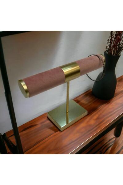 STAND MARKET حامل مجوهرات رفيع ذو اسطوانة واحدة باللون الوردي