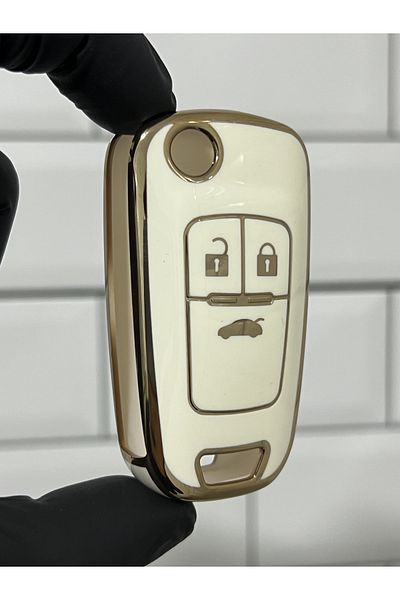 BARKAS ELEKTRONİK Opel Astra Corsa Insignia Adam Mokka Zafira Switchblade Nano Key Case 3 Buttons White