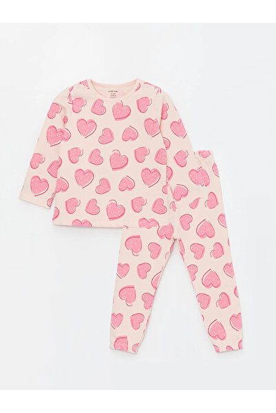 LC Waikiki LCW baby Bisiklet Yaka Baskılı Kız Bebek Pijama Takımı