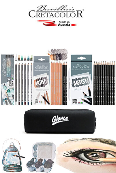 GLANCE Cretacolor Artist Studio Sketching Pencils 11'li AquaGraph Sulandırıla...