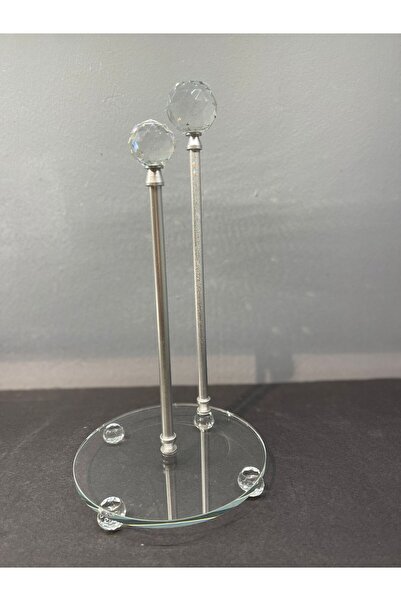 Peramari Διακοσμητική θήκη για πετσέτες από κρυστάλλινο γυαλί-μέταλλο ασημί