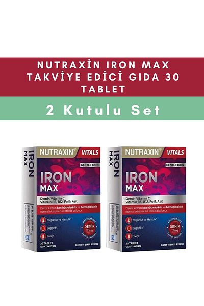 Nutraxin Iron Max Food Supplement 30 Tablets| SET OF 2 BOXES