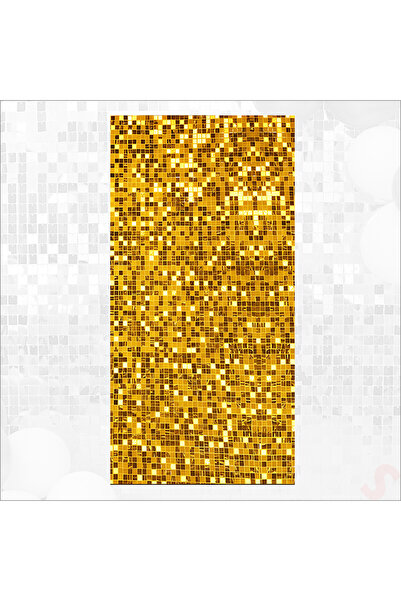 Süsle Baby Party Işıltılı Pul Payetli Arka Fon Paneli, 90cm x 180cm - Altın